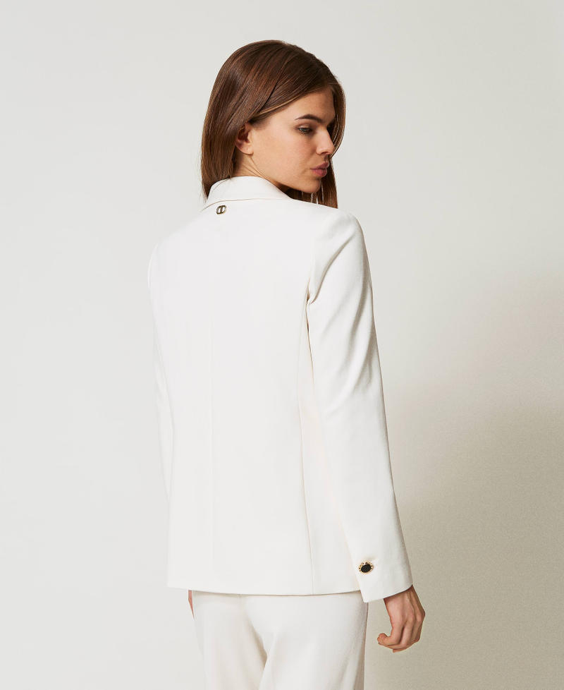 Double-breasted jacket with jewel buttons Mother Of Pearl Woman 251TP2139_00059_04