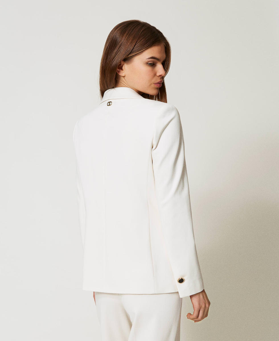 Double-breasted jacket with jewel buttons Mother Of Pearl Woman 251TP2139_00059_04