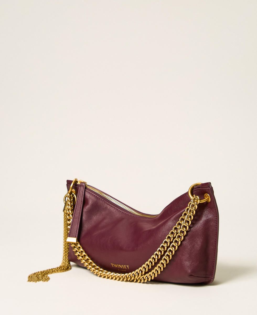 Borsa hobo in pelle con nappa Bordeaux Donna 262TD8250_00020_03
