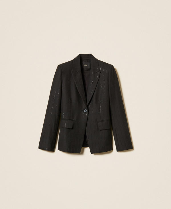 Blazer ray&eacute; avec sequins ton sur ton