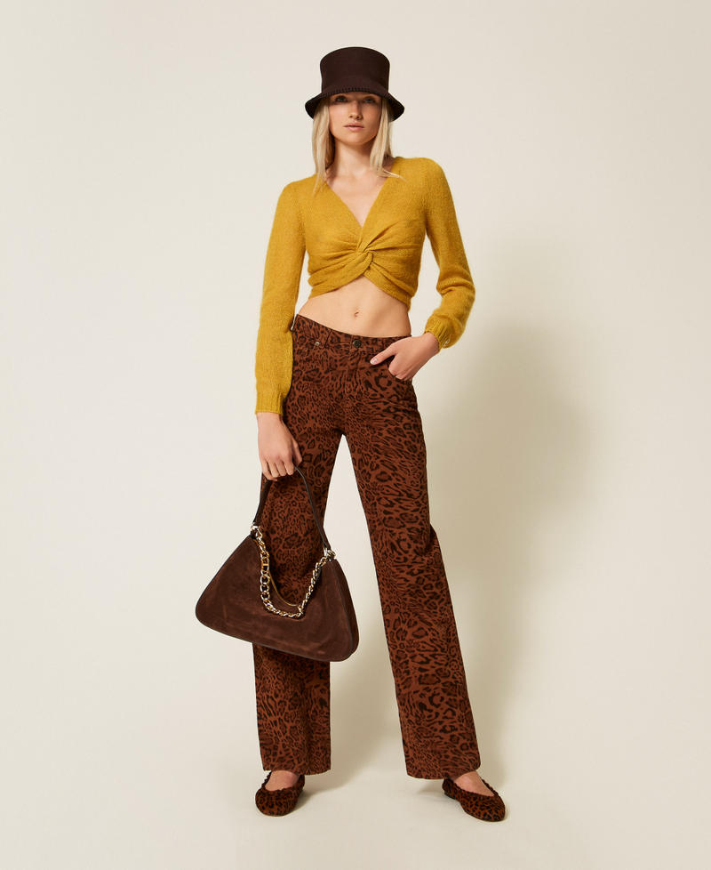  Mohair blend knit shrug Mustard Yellow Woman 252TP3525_12607_T0