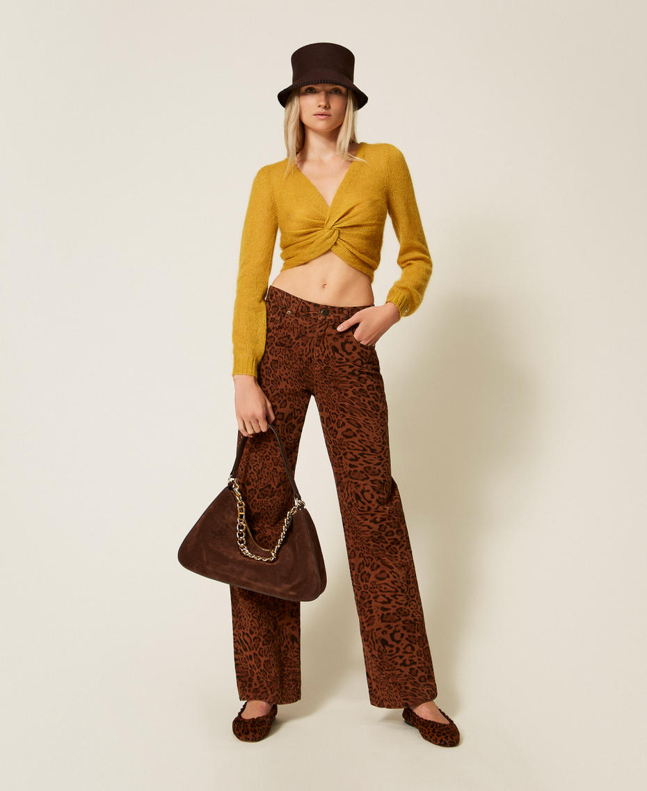  Mohair blend knit shrug Mustard Yellow Woman 252TP3525_12607_T0