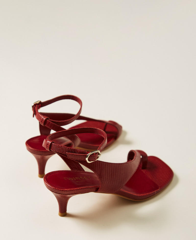 Leather thong sandals Red Berry Tejus Print Woman 261TGT012_13532_03