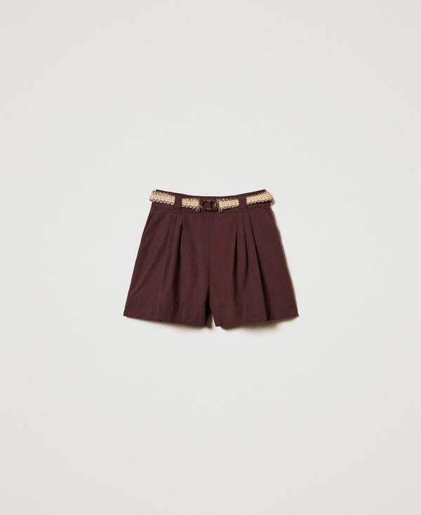 Poplin shorts with belt