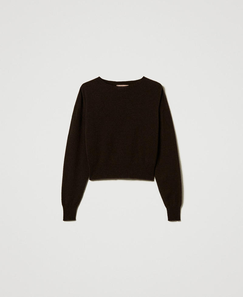 Rundhalspullover aus Cashmere Kaffeeschokolade Frau 242TT3344_11946_S0