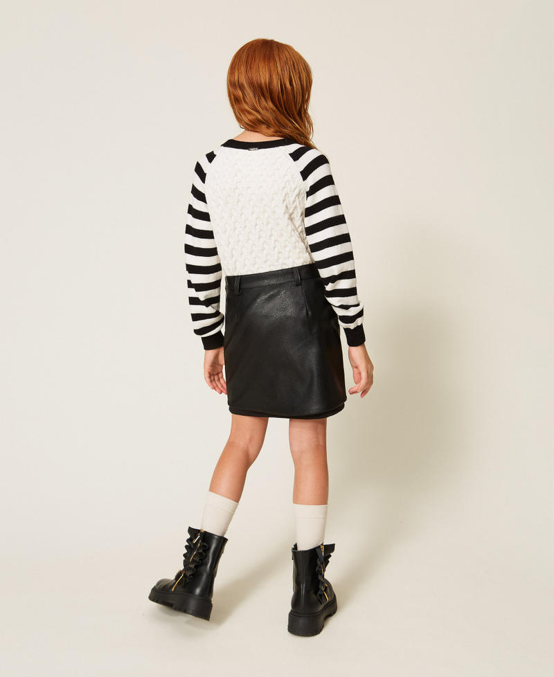 Faux leather miniskirt with pockets Black Girl 262GJ2011_00006_03