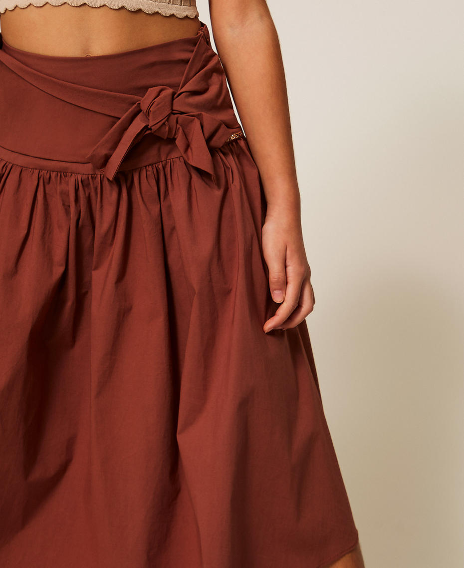 Asymmetric long poplin skirt Dark Root Brown Girl 261GJ2017_13120_04