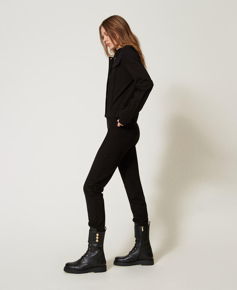 Straight fit trousers with pleats Black Woman 251LL2RCC_00006_01