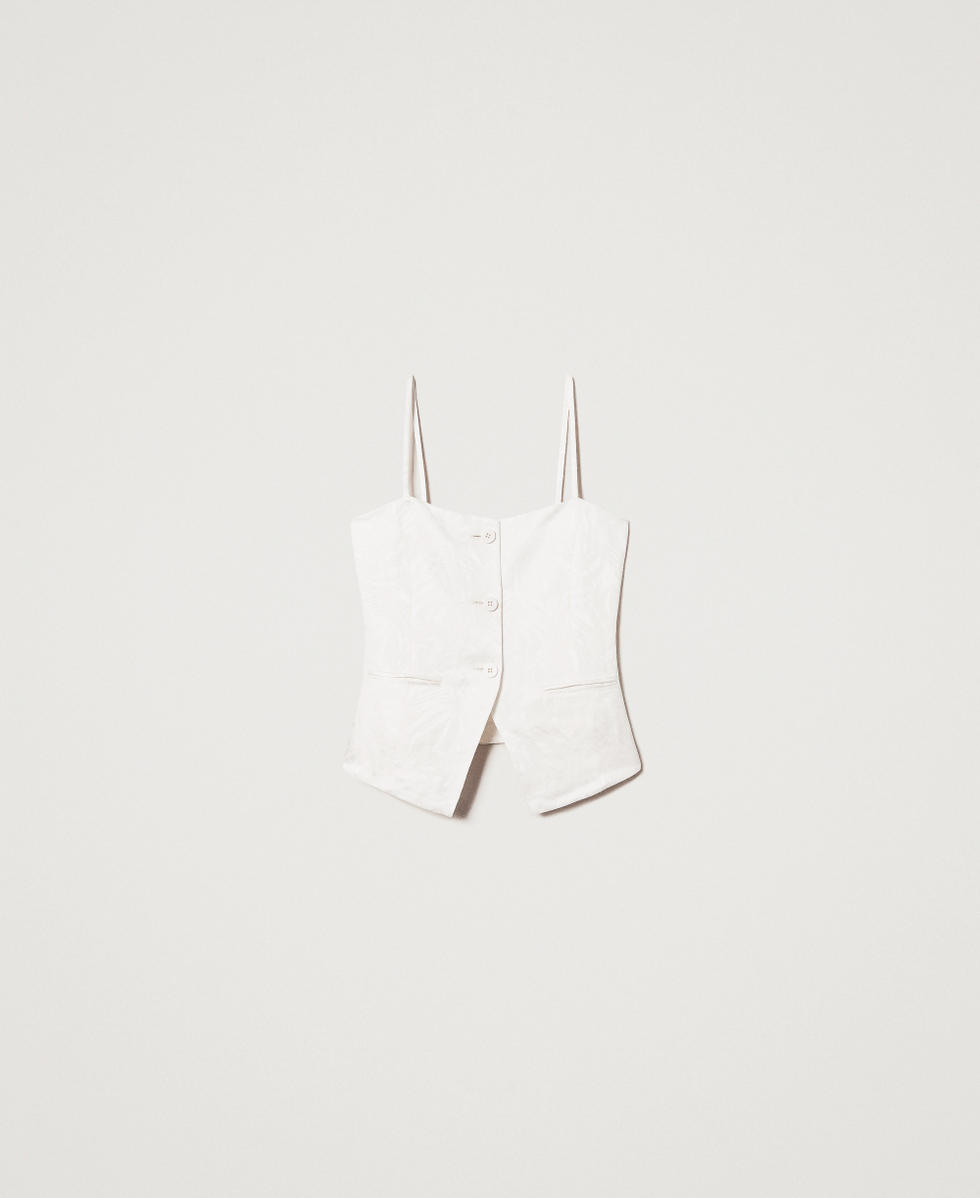 Fitted jacquard satin top