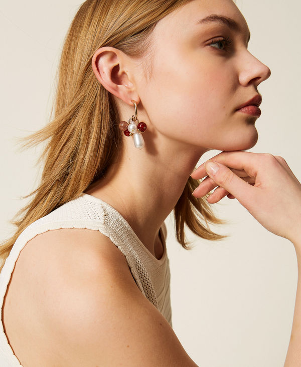 Multicolour stone earrings