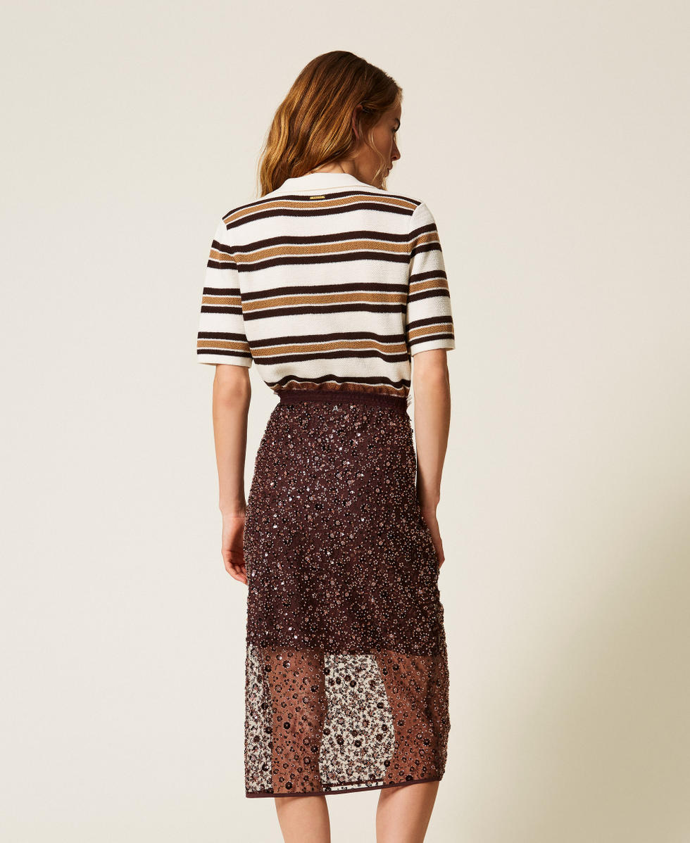 Gonna longuette in tulle con paillettes Hot Chocolate Donna 252AP2270_12562_03