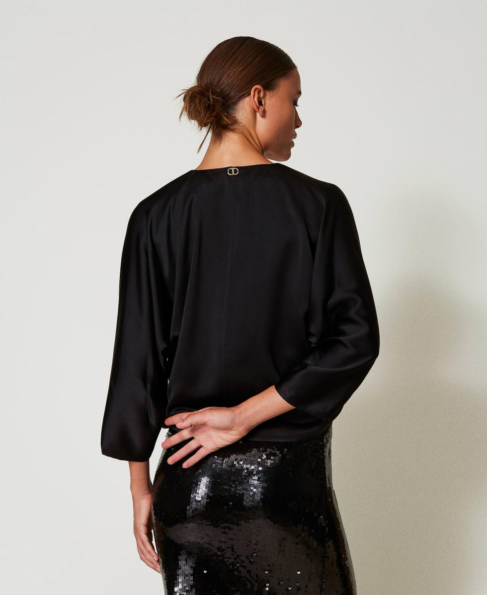 Satin shrug Woman Black TWINSET Milano