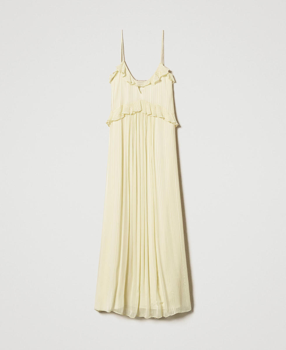 Georgette and satin midi dress Vanilla Woman 251TP2262_12143_S0