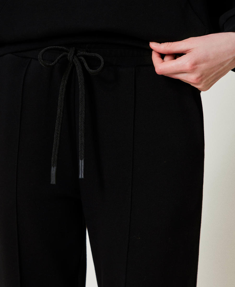 Plush fabric joggers Black Woman 251TP2701_00006_04
