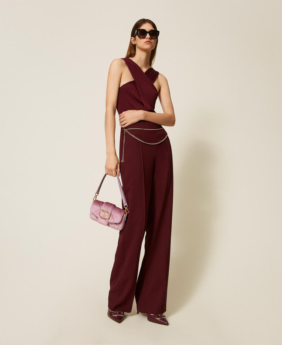 Knitted bodysuit with crossover Light Winetasting Woman 252TP3161_12367_01