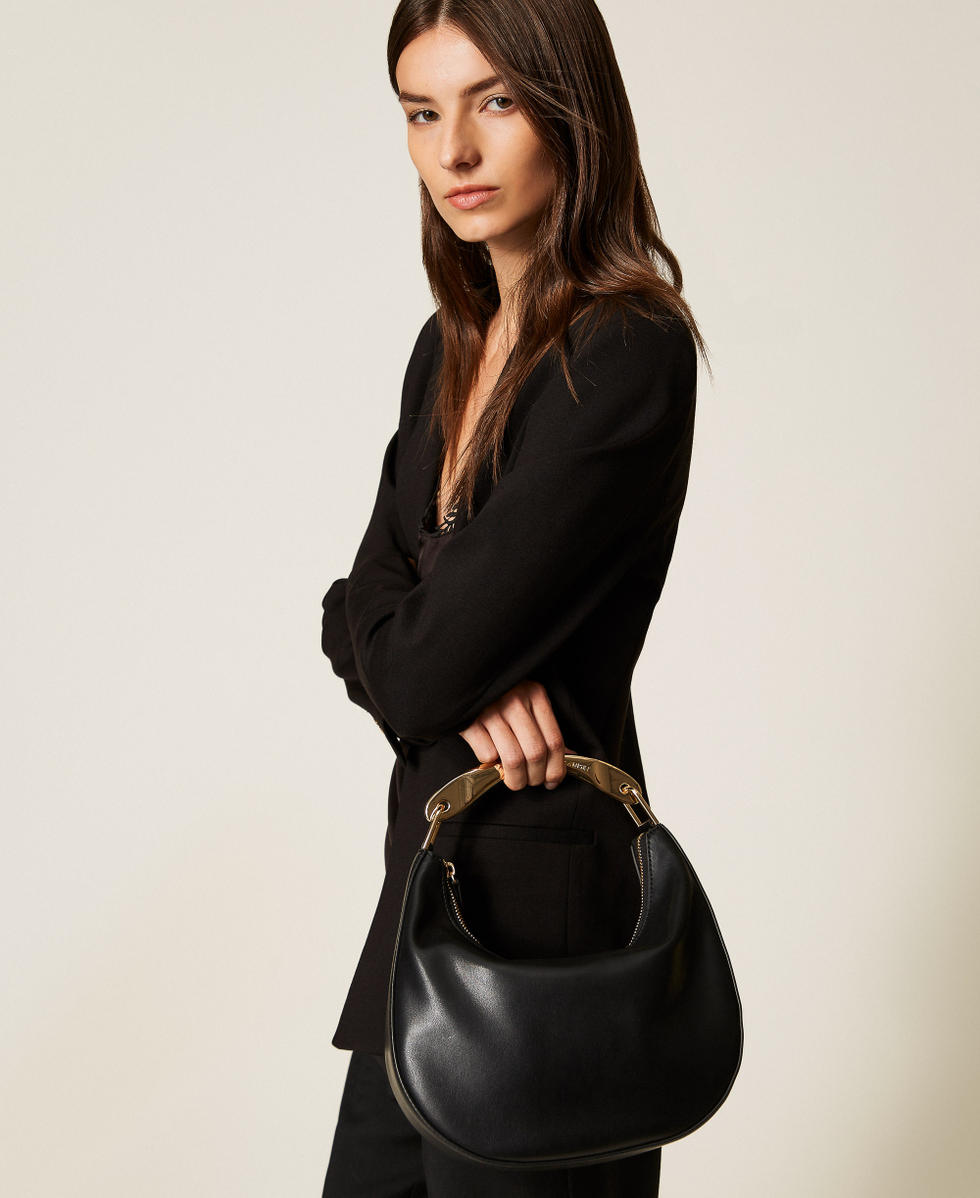 Croissant bag with metal handle Black Woman 252TD8160_00006_T0