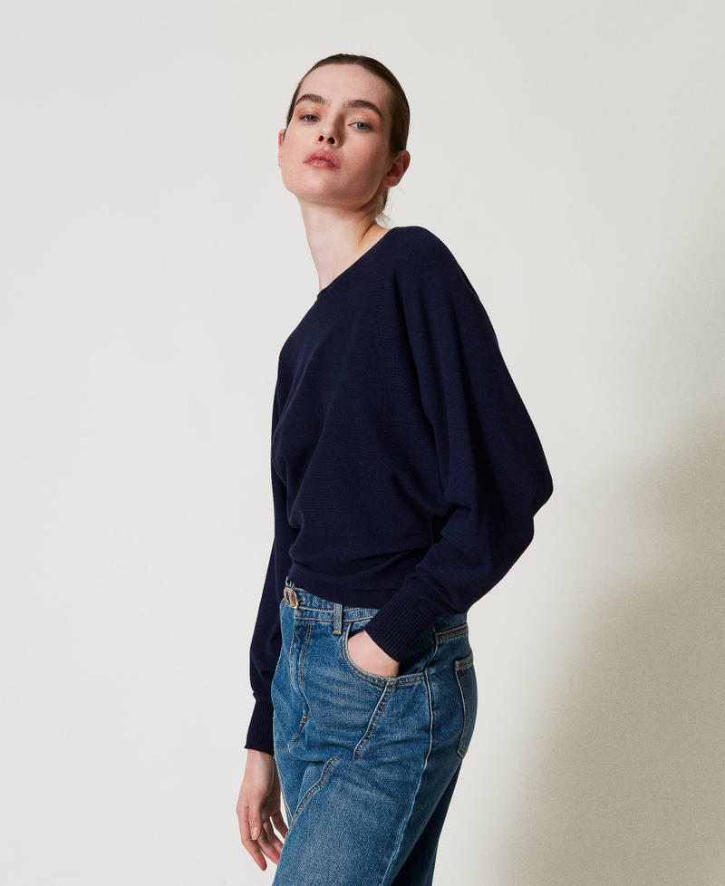 Viscose blend maxi jumper Blue Night Woman 251TP3533_00238_01