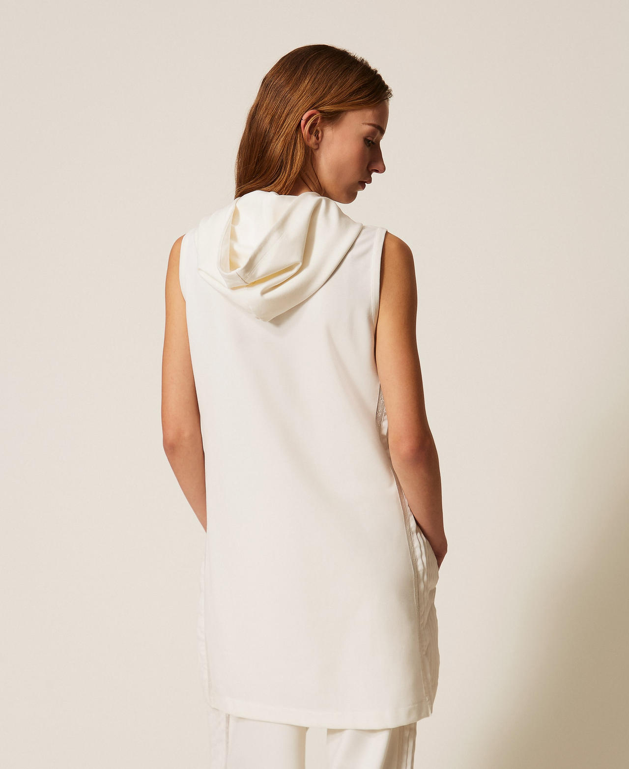 Abito corto con inserti pliss&eacute; e pizzo Giglio Donna 261TE2052_00381_03