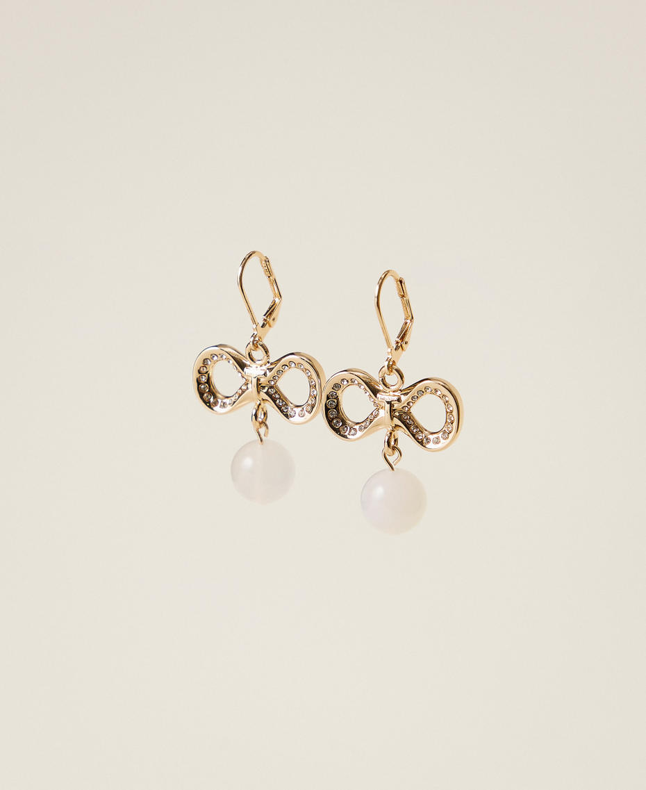 Earrings with rhinestones and logo New Gold Woman 261TA4431_10630_01