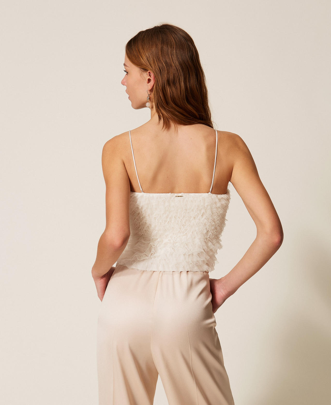 Top in tulle con balze Giglio Donna 261TP2571_00381_03