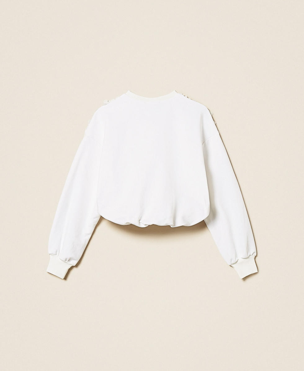 Sudadera con rosas Hueso Ni&ntilde;a 261GJ2Q64_00526_S1