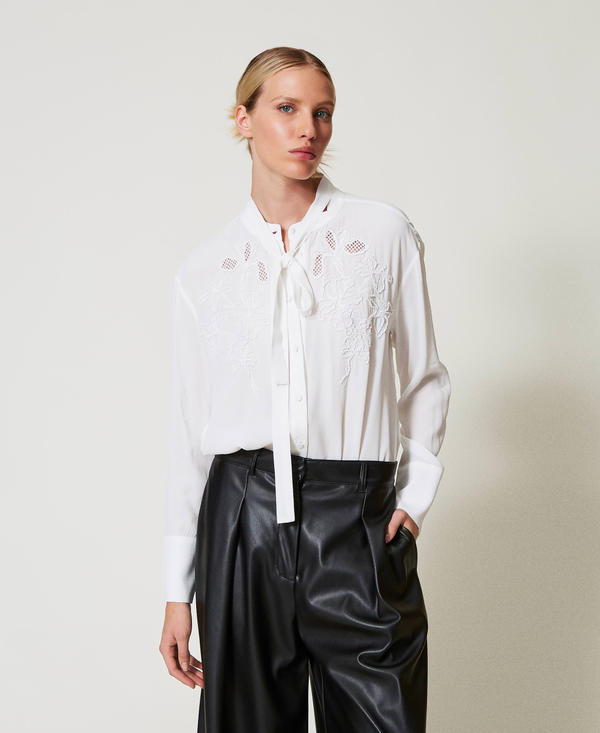 Georgette shirt with embroidery