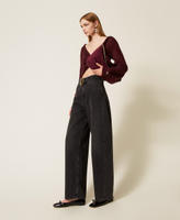 Boléro en maille de mohair mélangé Violet « Winetasting » Femme 252TP3525_05609_T0