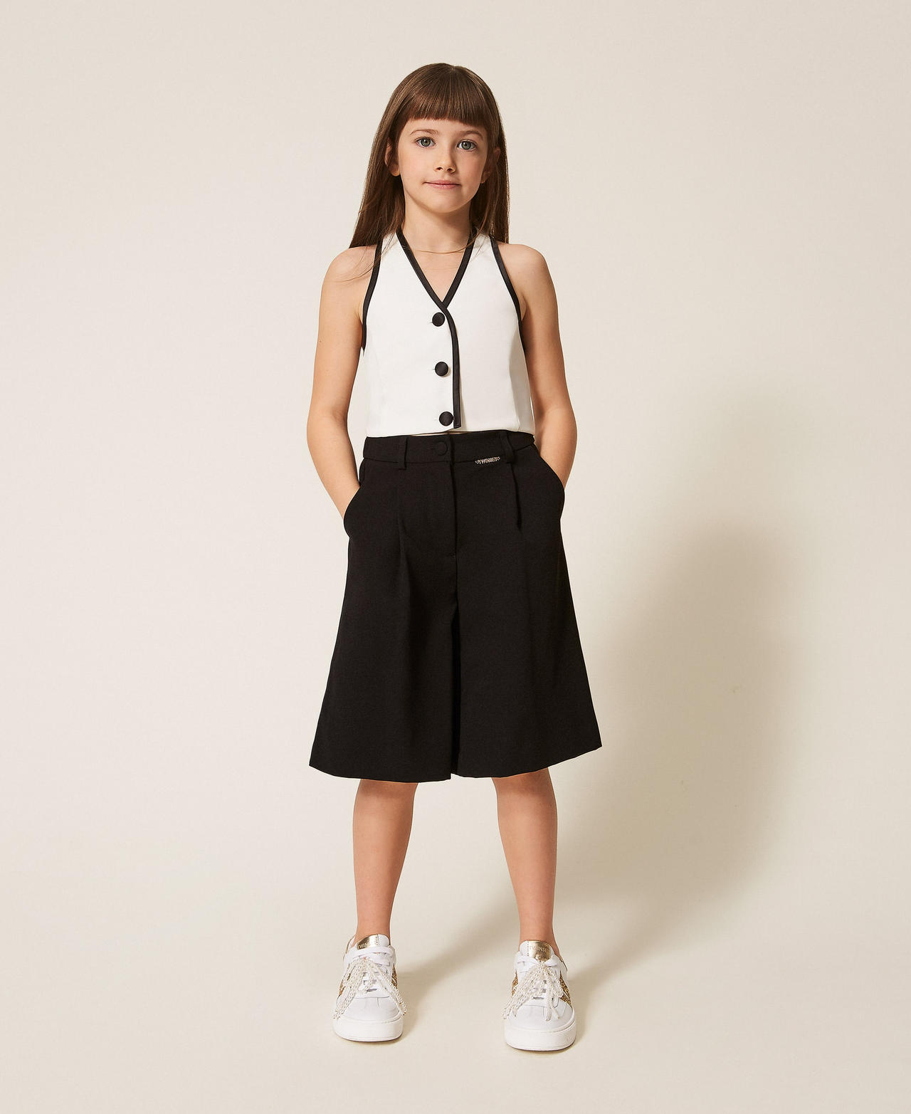 Twinset Bermuda en crêpe avec plis