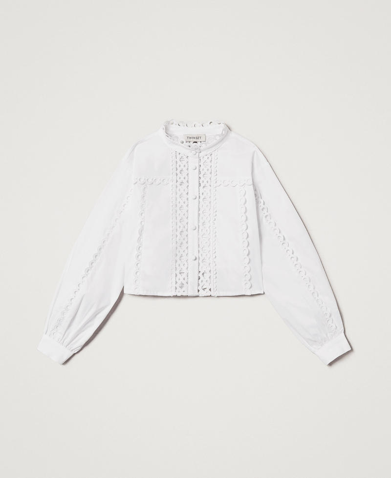 Poplin shirt with inlay embroidery "Ice" White Girl 251GJ2411_00808_S0