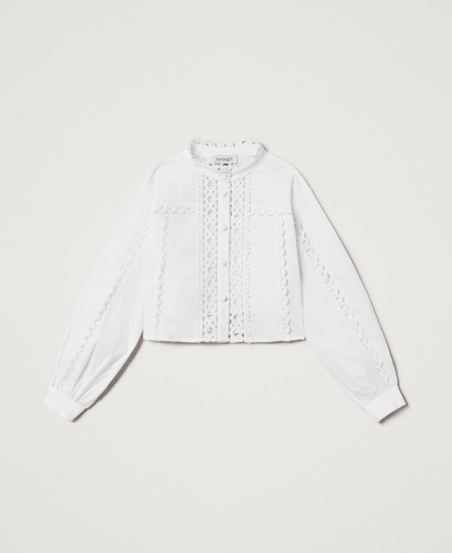 Poplin shirt with inlay embroidery "Ice" White Girl 251GJ2411_00808_S0