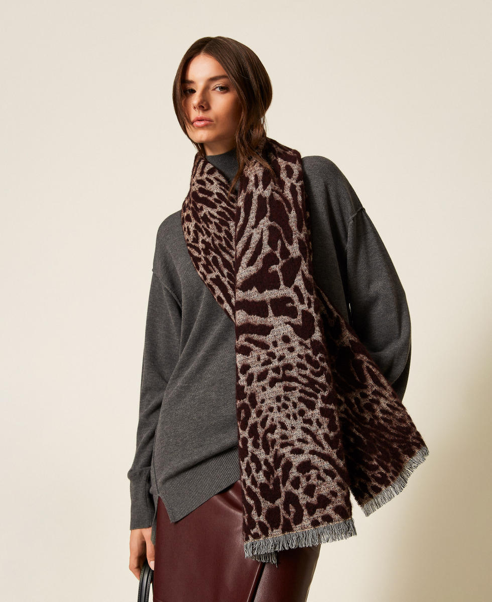 Stola jacquard a fantasia animalier Purple Eden Donna 252TO5030_12635_T0