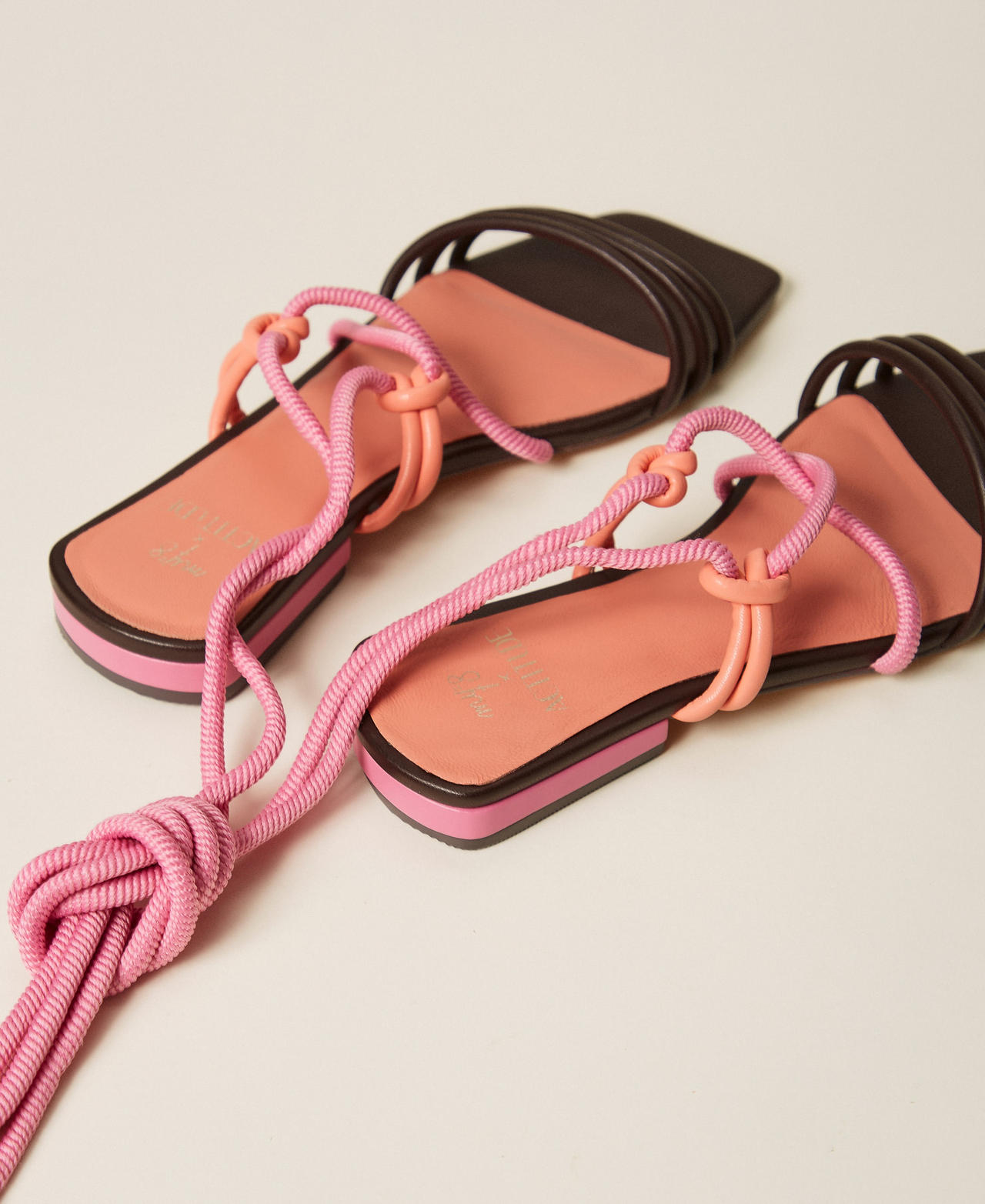 MYFO colour block flat sandals "Mahogany" Orange Woman 261AQT012_10060_03