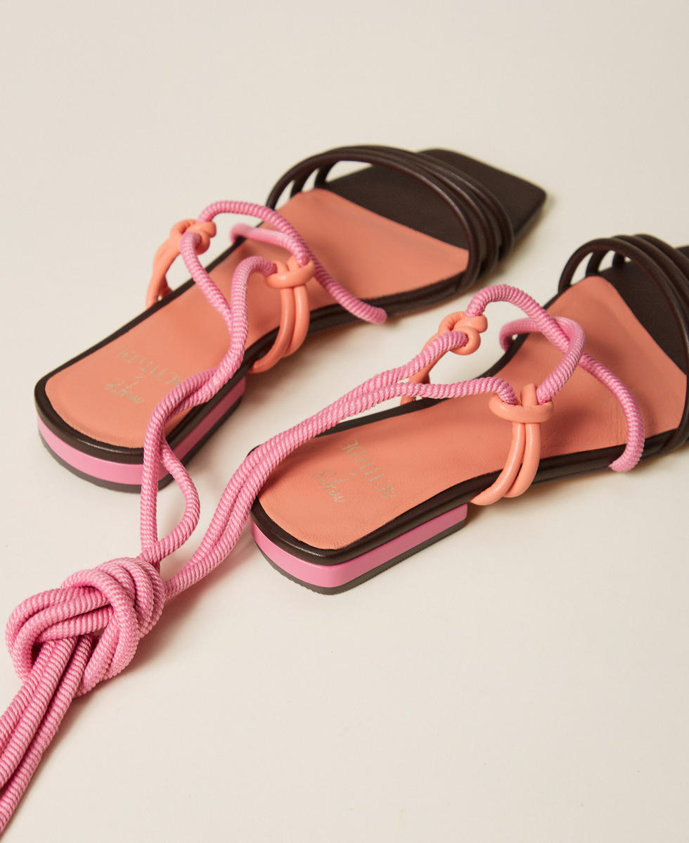 MYFO colour block flat sandals "Mahogany" Orange Woman 261AQT012_10060_03