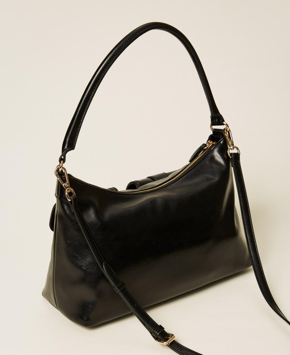 Shoulder bag with pockets and buckles Black Woman 252TD8030_00006_03