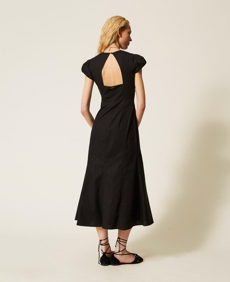 Long poplin dress Black Woman 261TT2025_00006_03