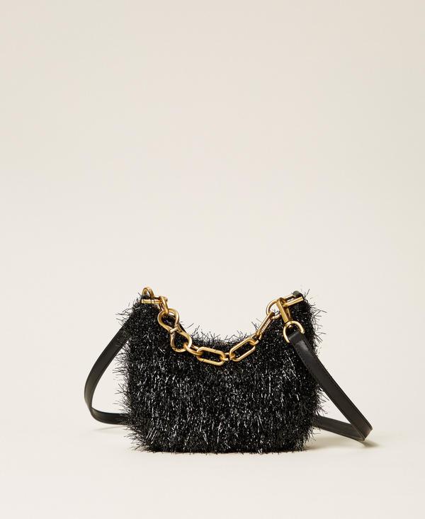 Mini Croissant bag with lurex and chain