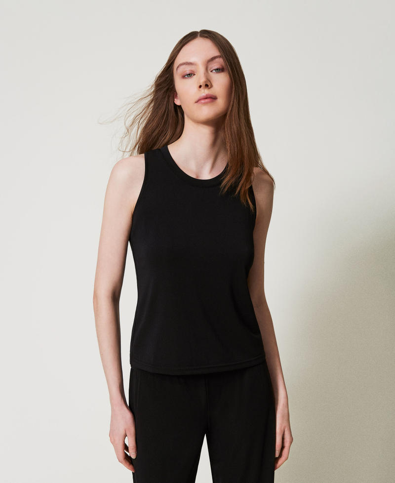 Draped halter top Black Woman 251LB2HBB_00006_01