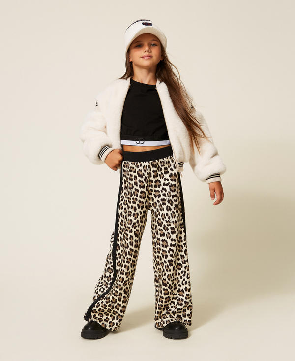 Animal print scuba trousers