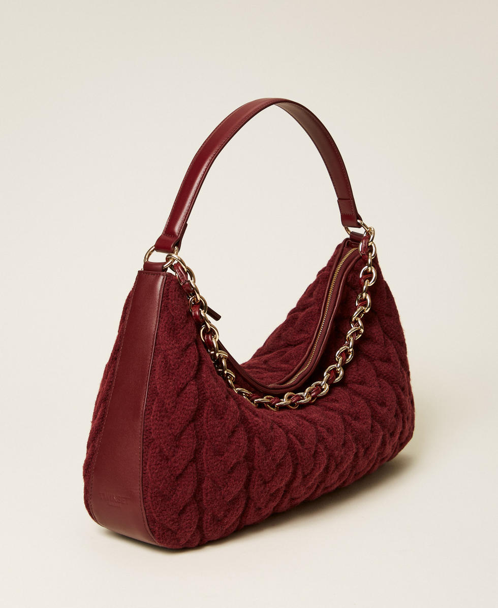 'Liliane' tricot knit bag "Wine tasting" Purple Woman 252TS8AAA_05609_02