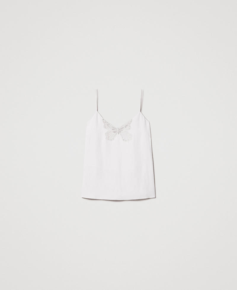 Top avec broderie papillon