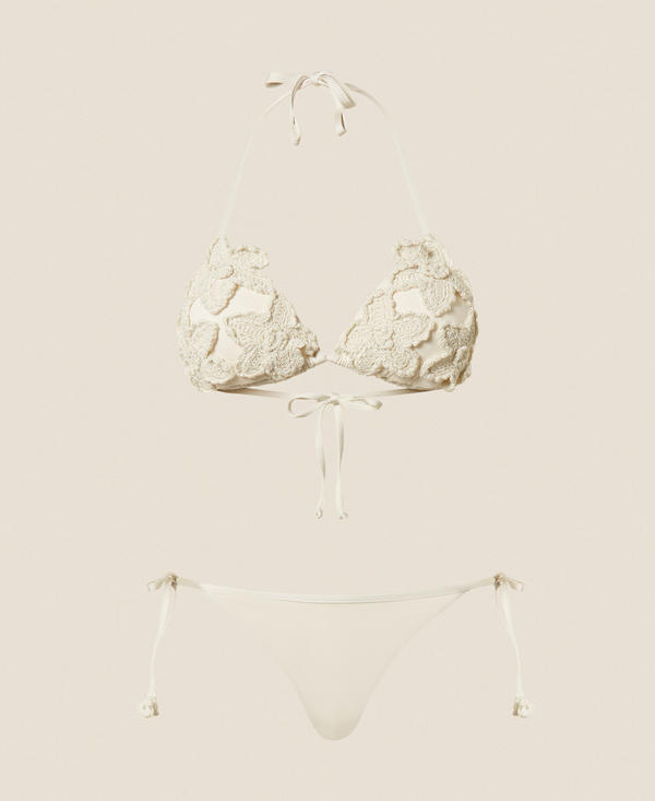 Crochet triangle bikini top and thong