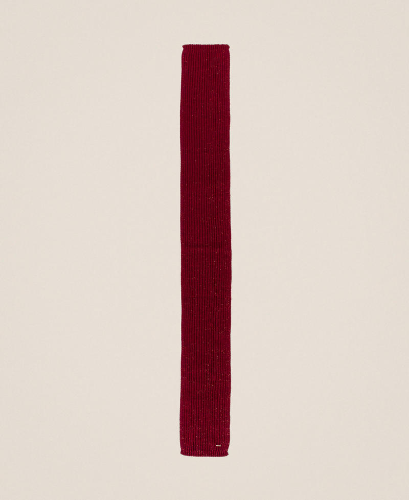 Knit scarf with lurex Burgundy Red Woman 262TA4621_13670_05