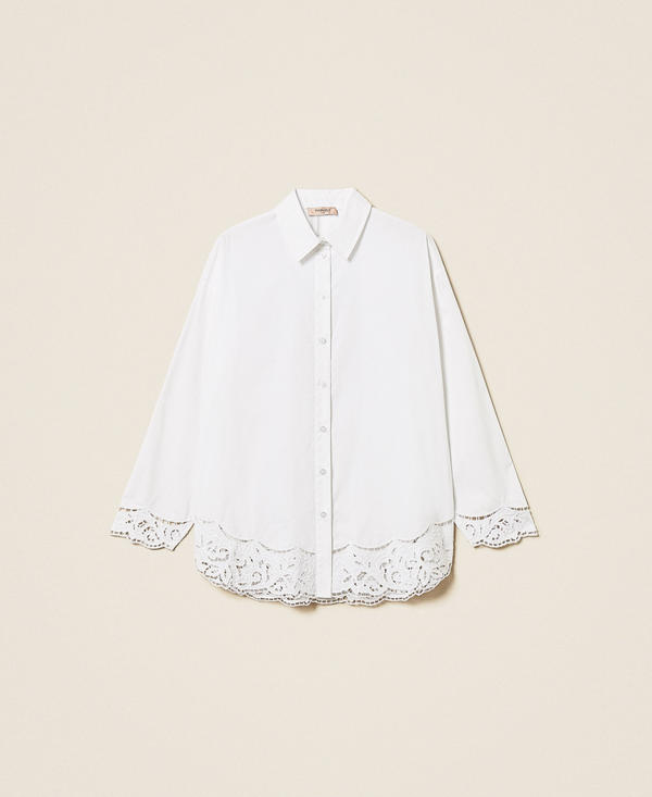 Chemise en popeline avec broderie