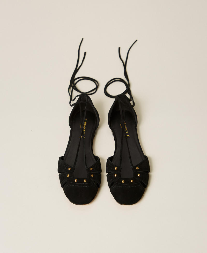 Suede ballet flats Black Woman 261TGT132_00006_04