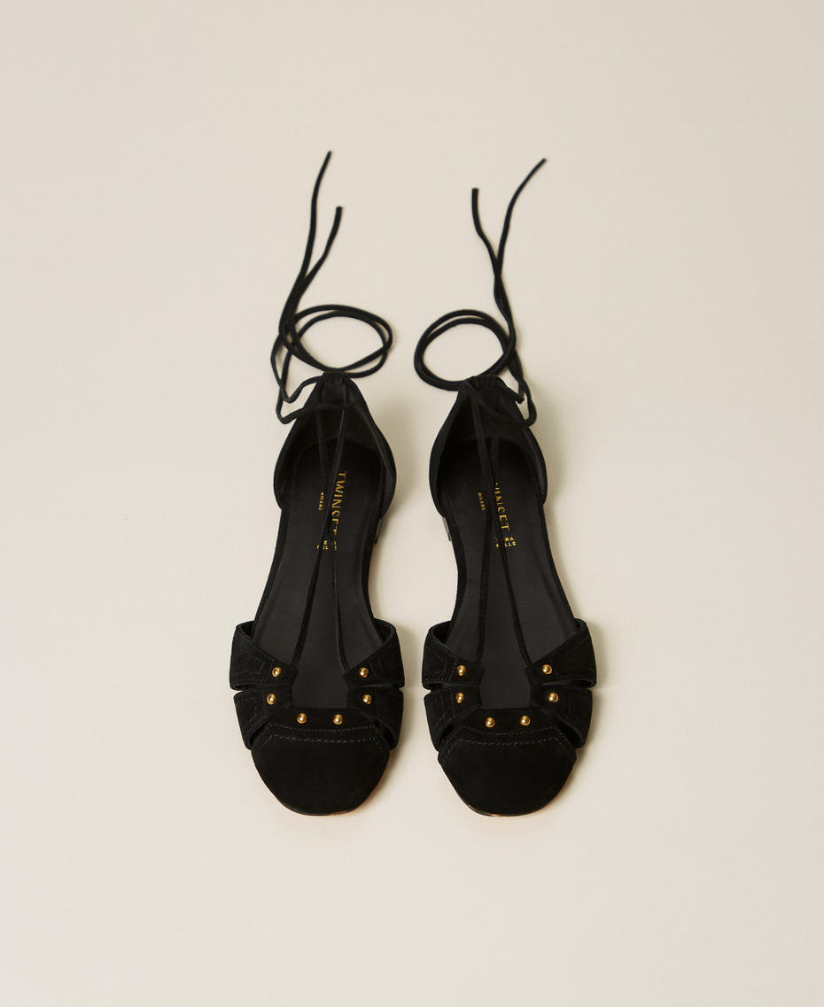 Suede ballet flats Black Woman 261TGT132_00006_04