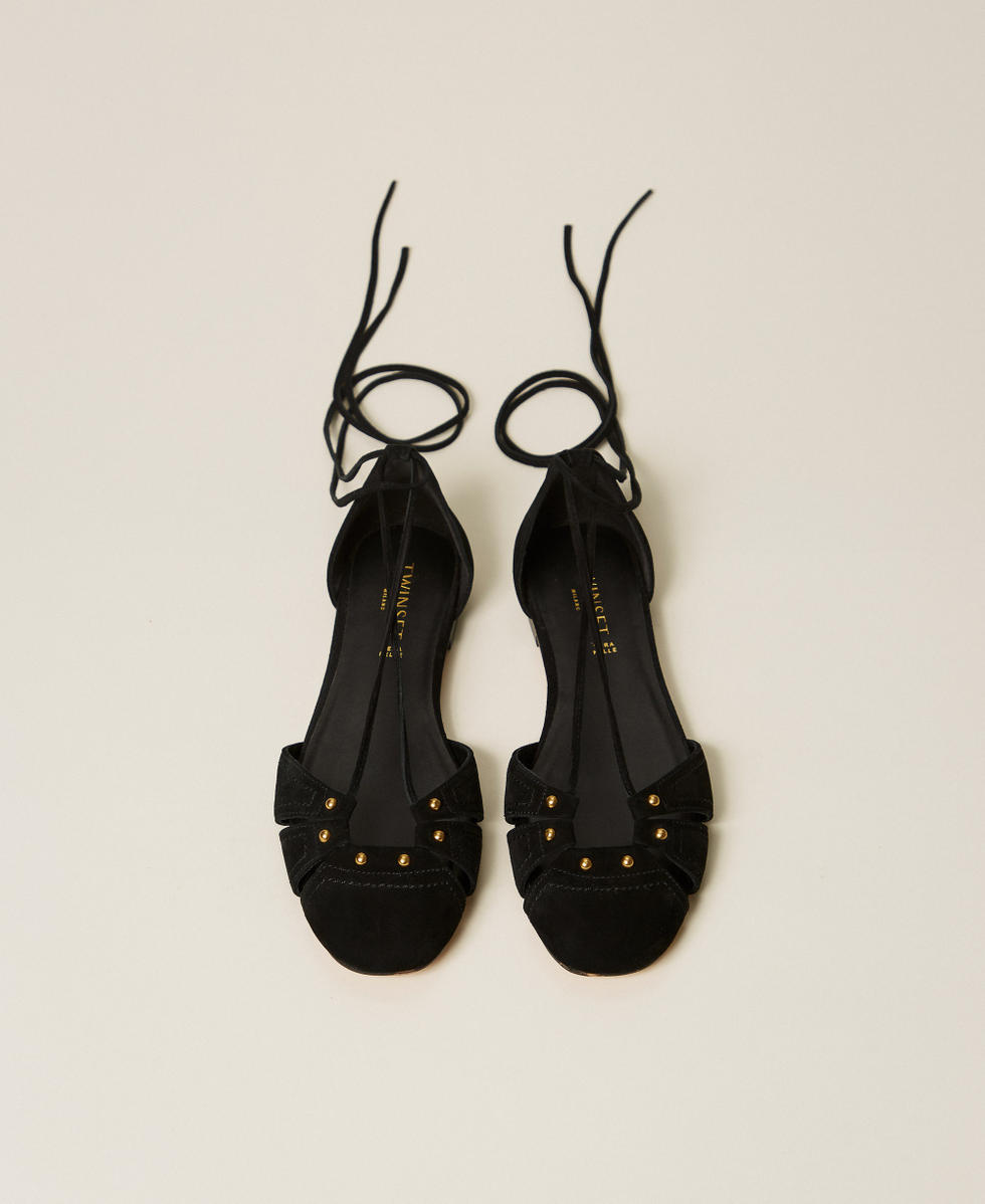 Suede ballet flats Black Woman 261TGT132_00006_04