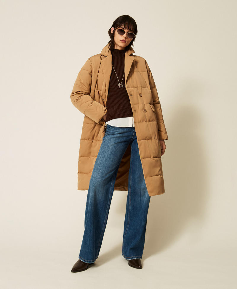 Doudoune crois&eacute;e avec poches Marron &laquo;&thinsp;Tobacco Brown&thinsp;&raquo; Femme 262TP2640_11272_01