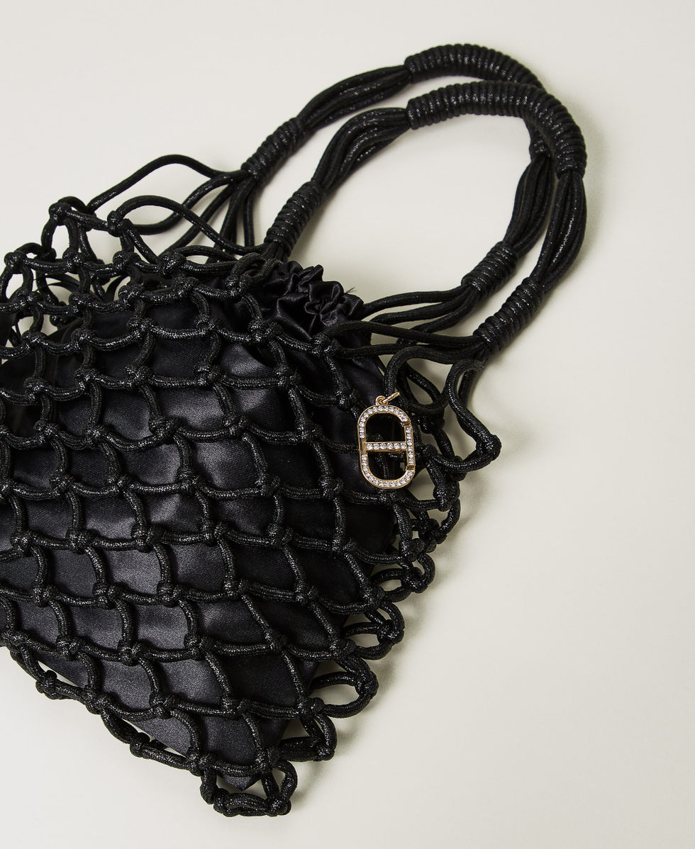 Borsa shopper &lsquo;Aliz&eacute;e&rsquo; in rete lurex Nero Donna 251TD8250_00006_02
