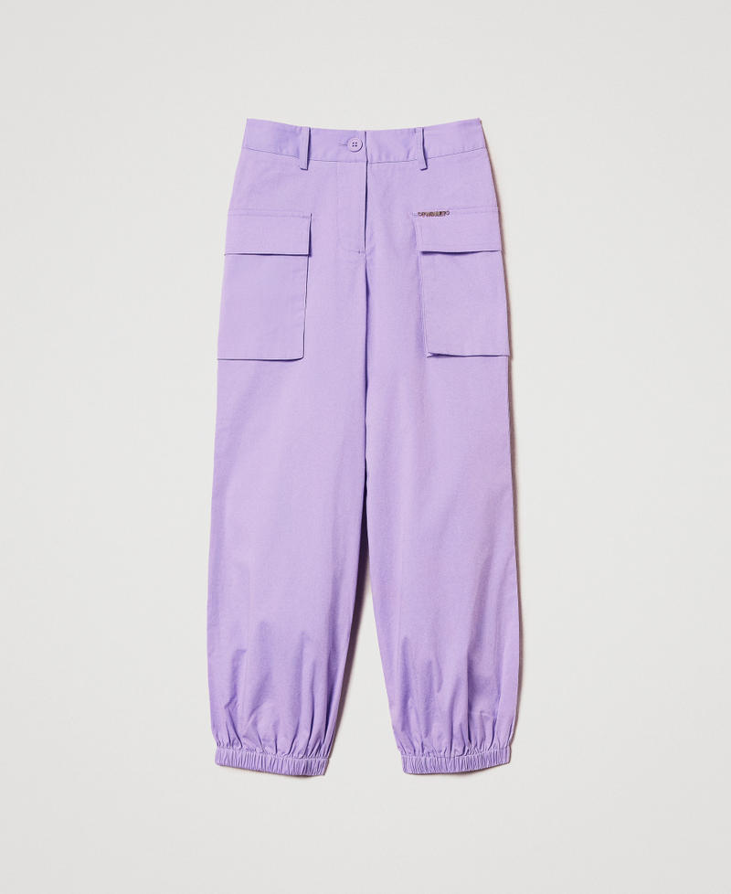 Poplin cargo trousers Pastel Violet Girl 251GJ2424_11862_S0