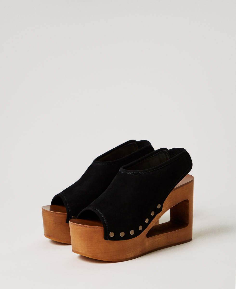 Suede open-toe sandals